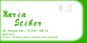 maria stiber business card